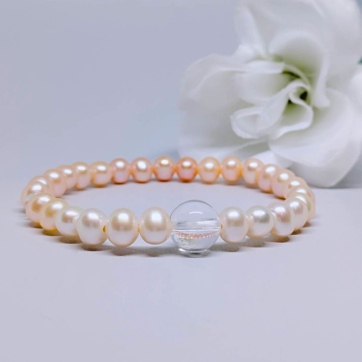 真珠のグラデーションブレス